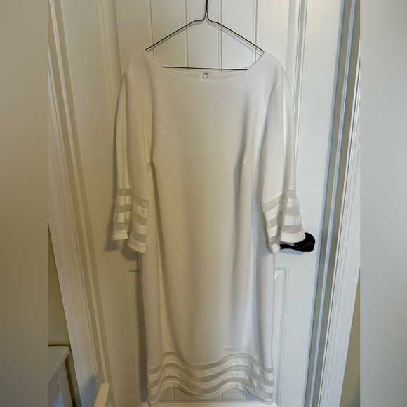 Calvin Klein Dresses & Skirts - 🆕 Calvin Klein White Dress with Sheer Accents